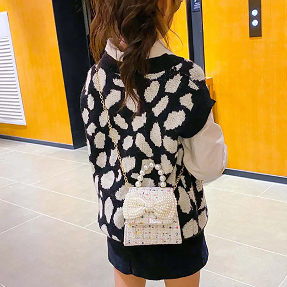 Tas Selempang Mutiara Katun Linen untuk Acara Malam, Tas Selempang Remaja, Hadiah, Ringan, Penyimpanan, Mainan