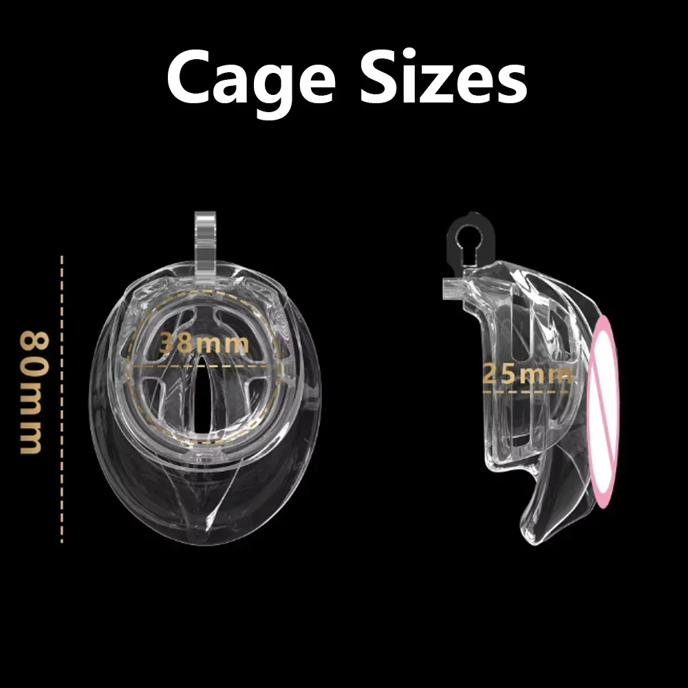 2024 New Pink ABS Resin Clitoral Pussy Male Chastity Cage Device With 4 Penis Rings정조대 Lockcock BDSM Sex Toys For Men Femboy 18+