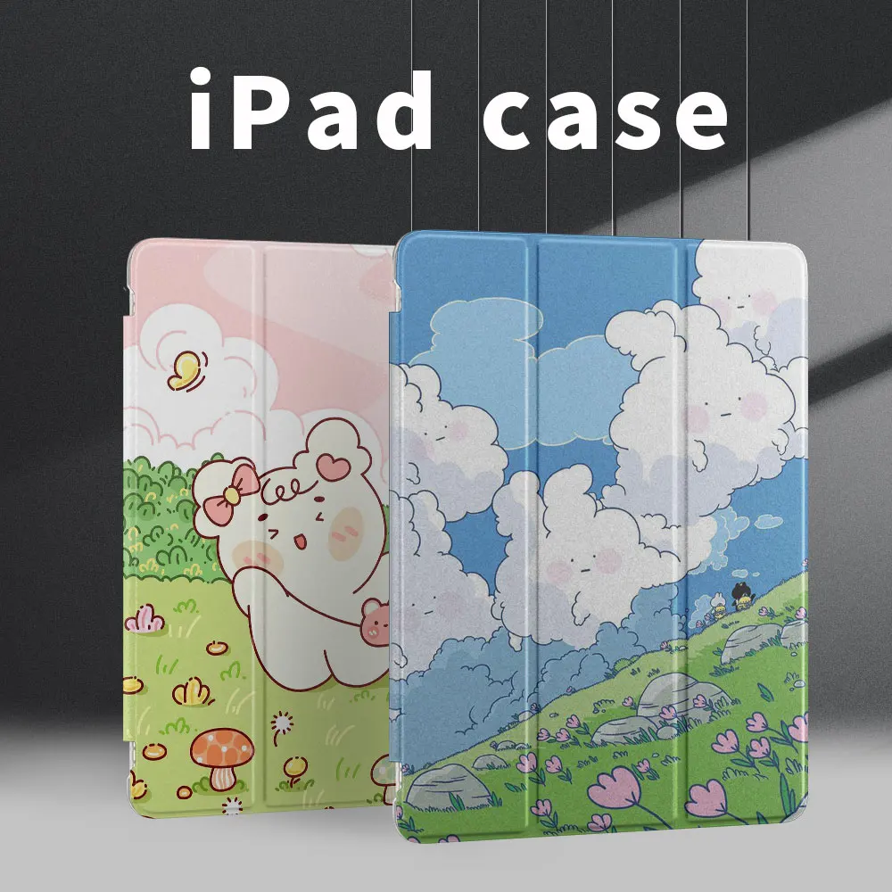 

iPad Case mini 6th generation clamshell soft case iPad 7th 8th 9th generation sleep Wake silicone case