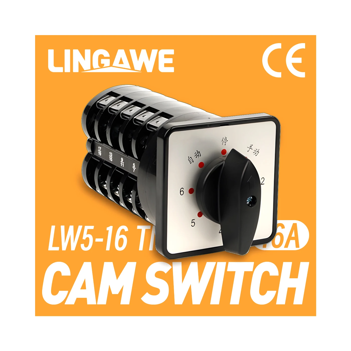 

LW5-16TM705/5 500V 16A 8-Position 5 Pole Cam Switch Multi-Load Transfer Changeover Switch For Power Distribution & Motor Control
