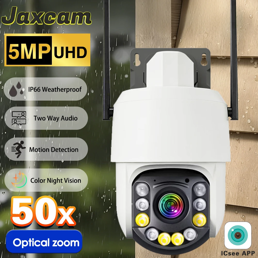 WIFI 2K 5MP Dual-Objektiv 50X Optischer Zoom PTZ Sicherheitskamera Außenüberwachungskamera Bewegungserkennung ICSEE APP