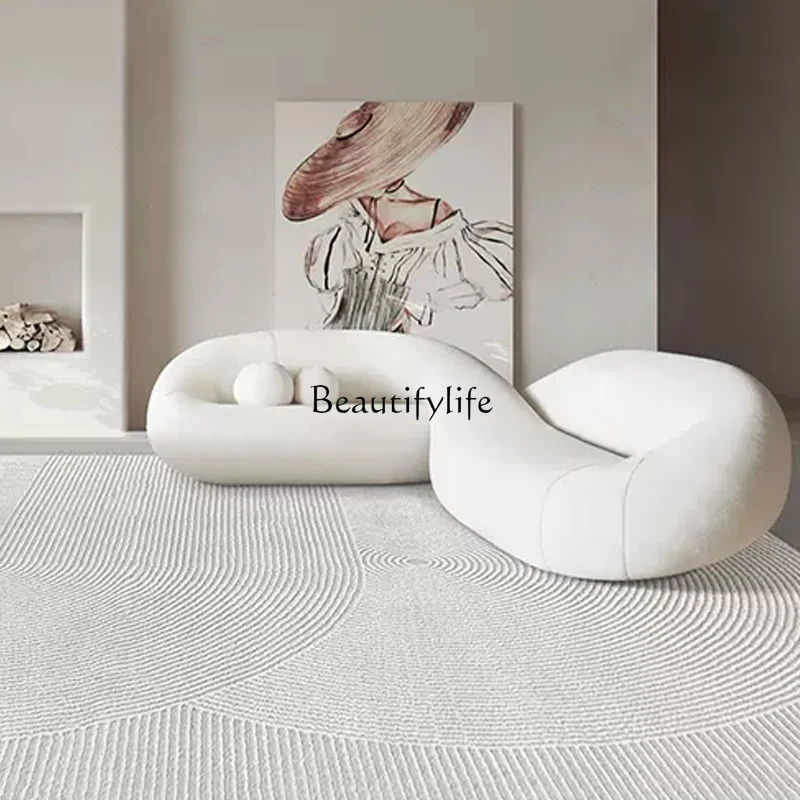 

Italian minimalist light luxury living room special-shaped creative fabric large apartment simple modern sofa