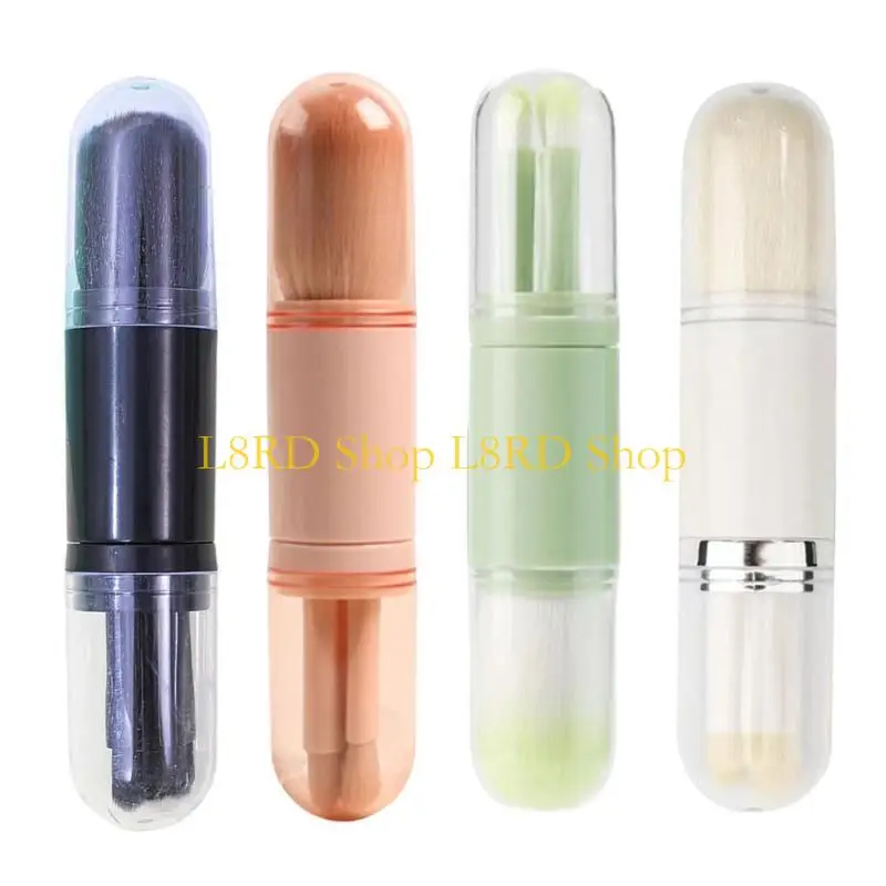 L8RD 여행 친화적 인 개폐식 브러시 세트 다른 피부 타입을위한 부드러운 강모