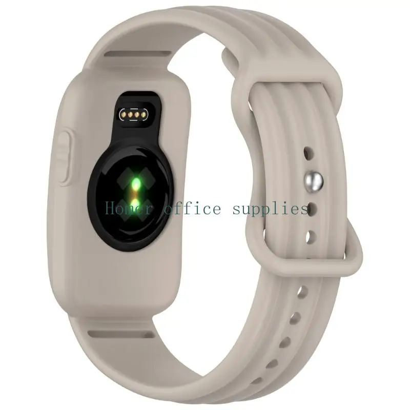 K43B Integrated Watch Case and Silicone Band for CIRQA with Surrounding Frame, Replacement Strap, and Pin-Fastener Adjustment