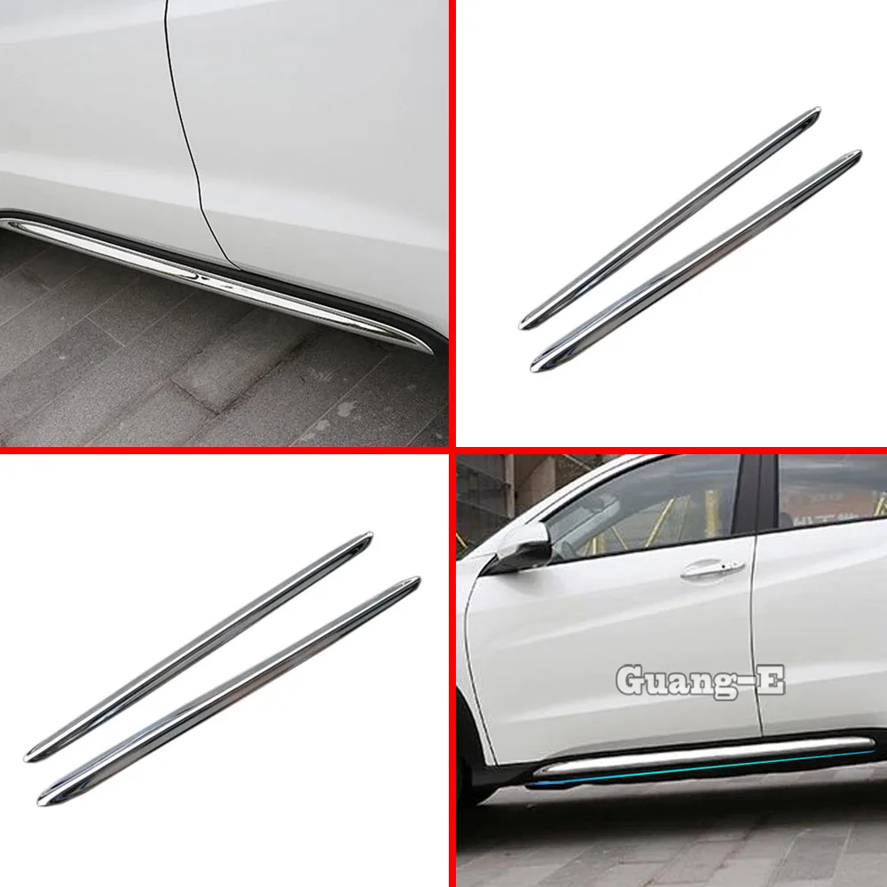 

Car Detector ABS Chrome Side Bottom Down Door Body Trim Strip Lamp Molding For Honda HR-V HRV Vezel 2014 2015 2016 2017 2018