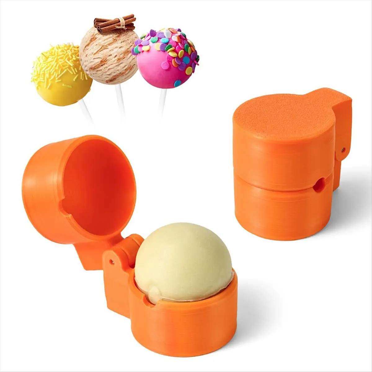 NEW 2 PCS Round Cake Mold Shapes Pressing Set, 3D Printed Sphere Circle Cake Cutter and Pusher,Baking Accessories