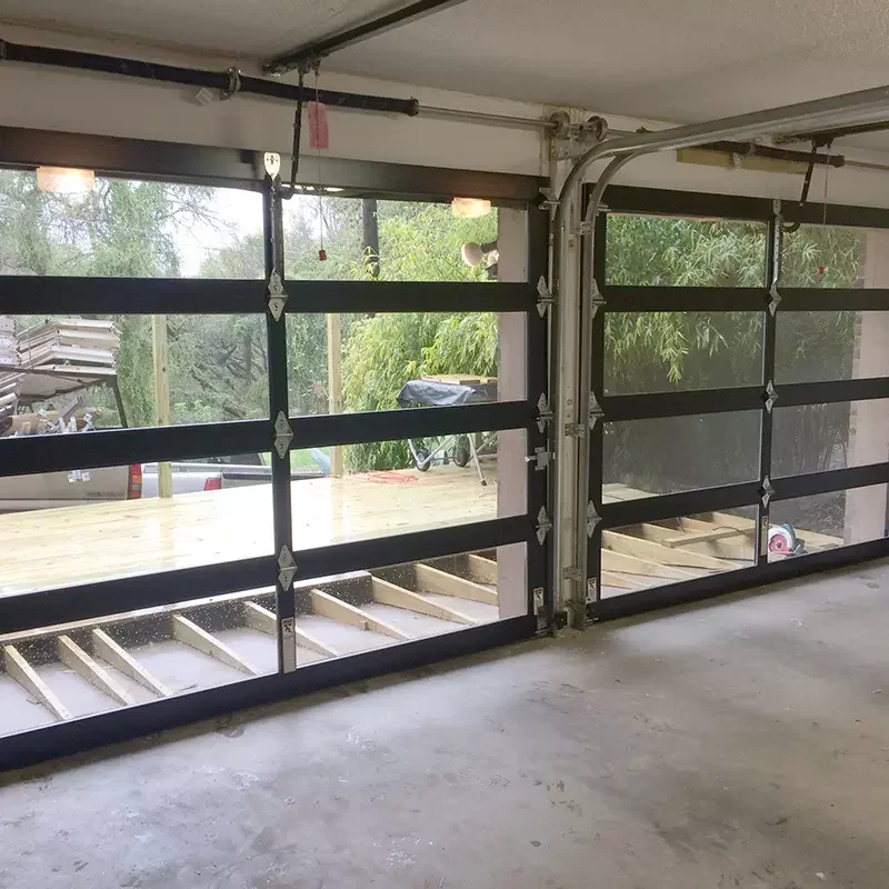 Aluminum Insulated Frosted Tempered Glass Overhead Garage Door Residential Automatic Garage Doors for Sale