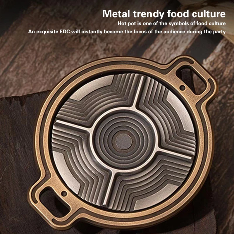 Hotpot Design Fidget Spinner Alloy Pure Copper EDC Fidget Toy For Kids ADHD Adults Office Mute Fingertip Gyro Adults Gifts