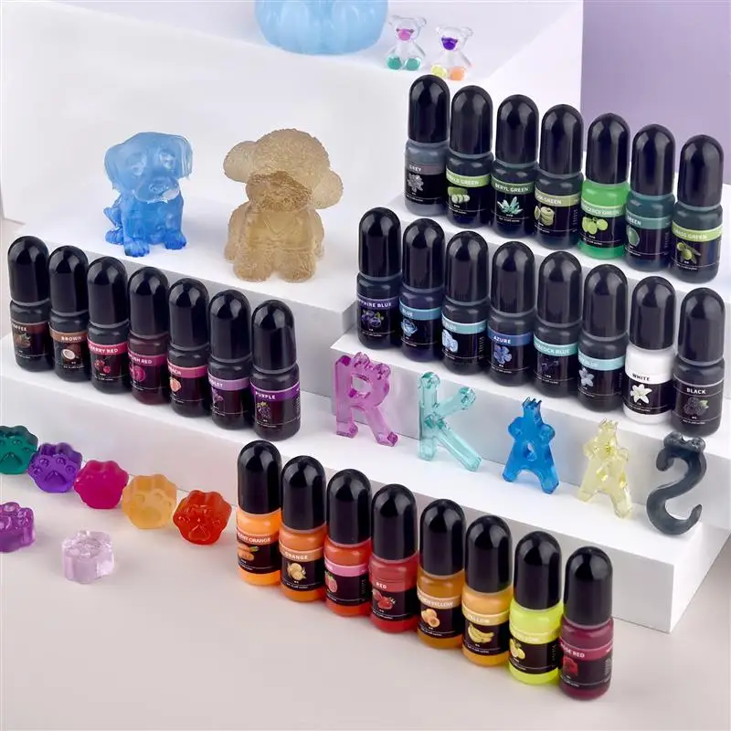 30color Epoxy Resin Pigment High Translucent  Gemstone Oil-Based  Liquid Colorant Dye DIY Epoxy Resin Jewelry Making Accessories