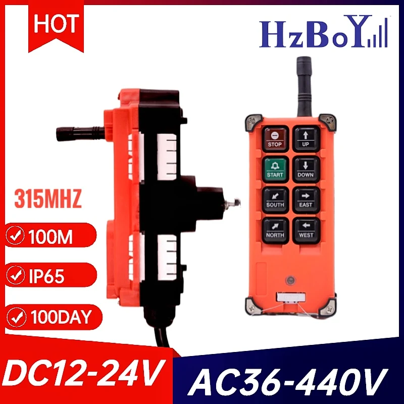 

F21-E1B High quality VHF/UHF 12-24/36/220/380V Wireless Industrial Remote Control for Electric Hoist Crane Lift