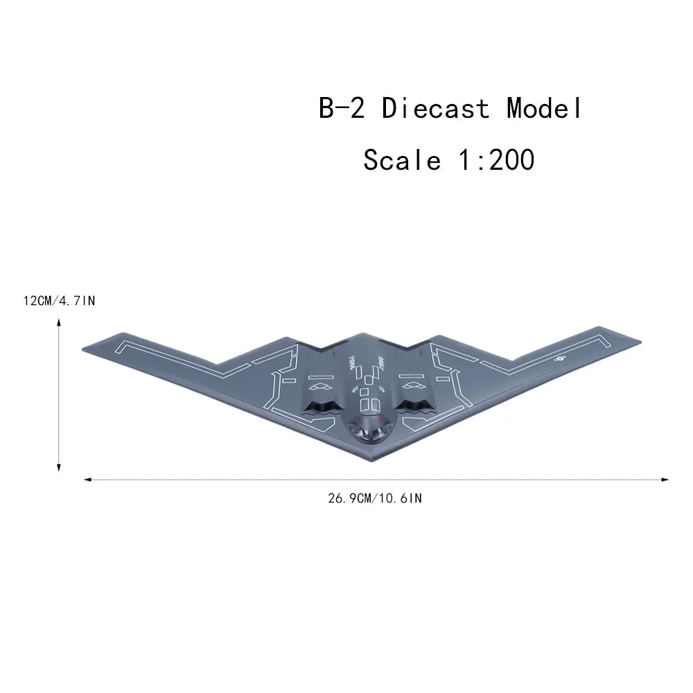نموذج معدني لطائرة مصبوبة بمقياس 1/200 B-2 للهدايا