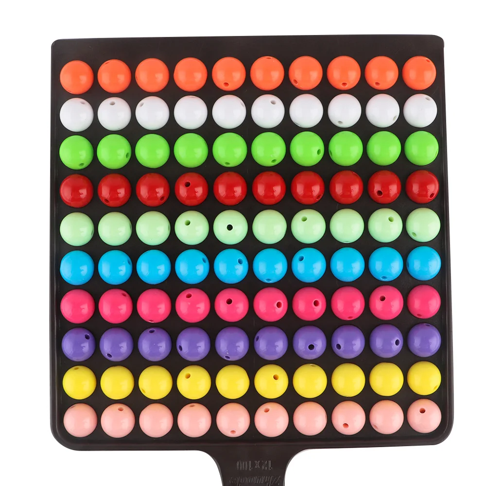 50-300pcs Acrylic 6/8/10/12/14/16mm Round Bead For Jewelry Making Fashion Necklace Bracelet Earrings DIY Personalize Accessories - view 4
