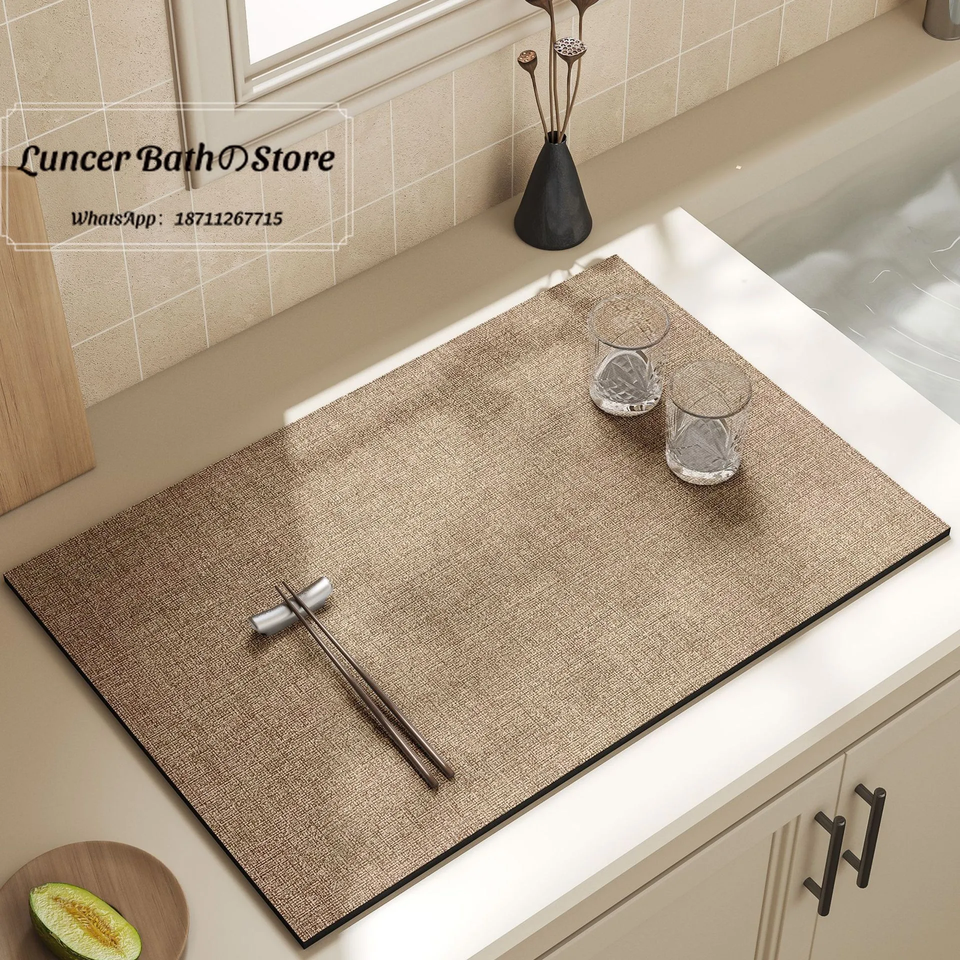 Cross-border diatom mud drain pad Household water absorption quick-drying bar can be wiped, leave-in and easy to take care of