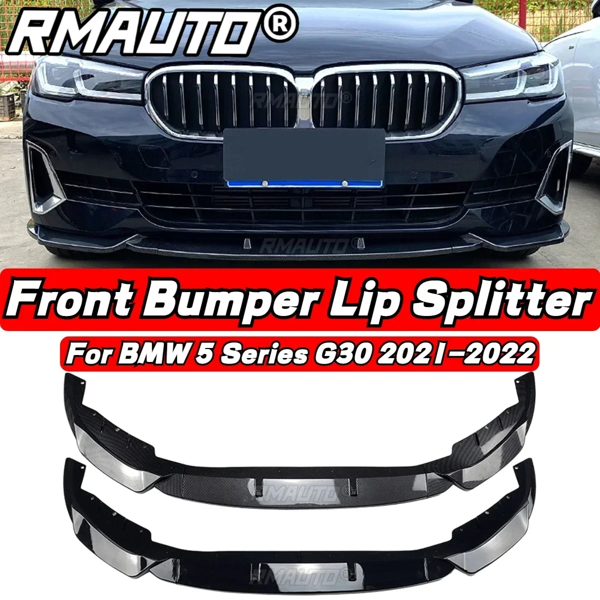 G30 Front Lip Front Bumper Splitter Lip Spoiler Diffuser Apron Guard For BMW 5 Series G30 LCI 2021-2022 Car Accessories Body Kit