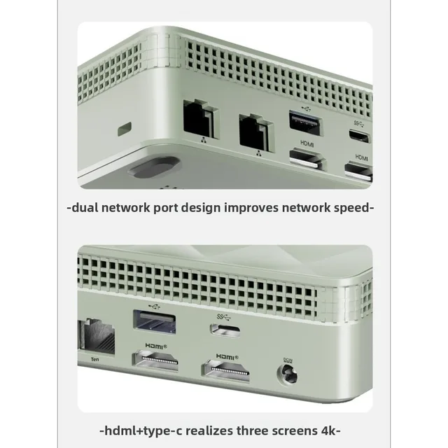 Intel N100 Mini Host Computer Desktop Dual Network Barebone Port Micro Office Portable Mini Host Home 3