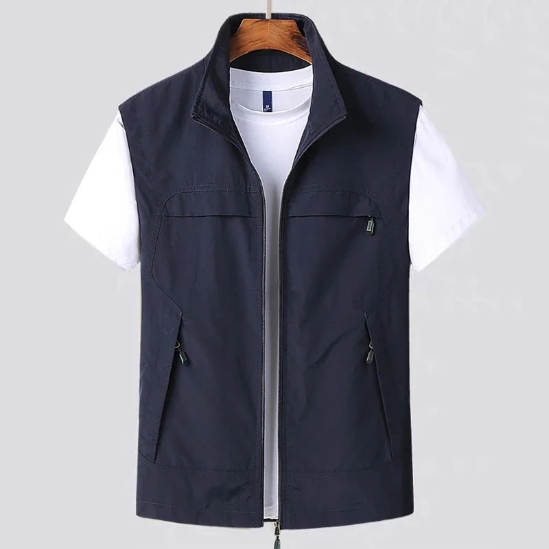 Quality Men Outdoor Waistcoat Summer Vest Multi-Pocket Light Waterproof Mesh Photography Fishing Camping Cargo Sleeveless