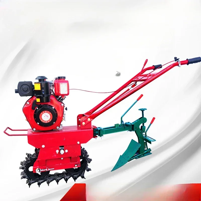 

Train type single wheel plow with chain track, half plow, plow, trenching machine, fertilization and seeding machine