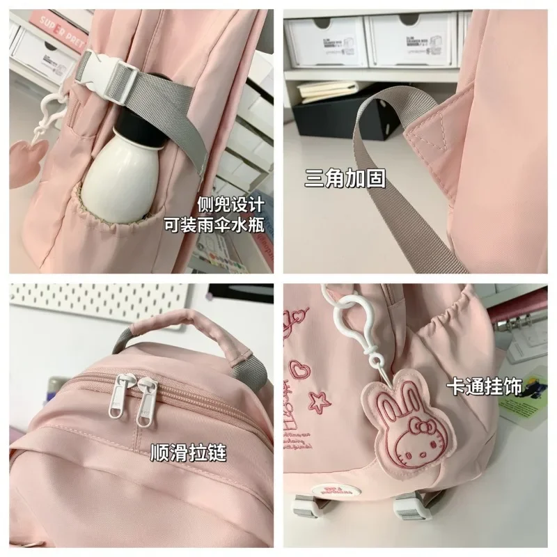 MINISO Sanrio Large Capacity Casual Backpack Cartoon HelloKitty Fashion Trend Travel Bag Girl Gift Multifunctional Waterproof