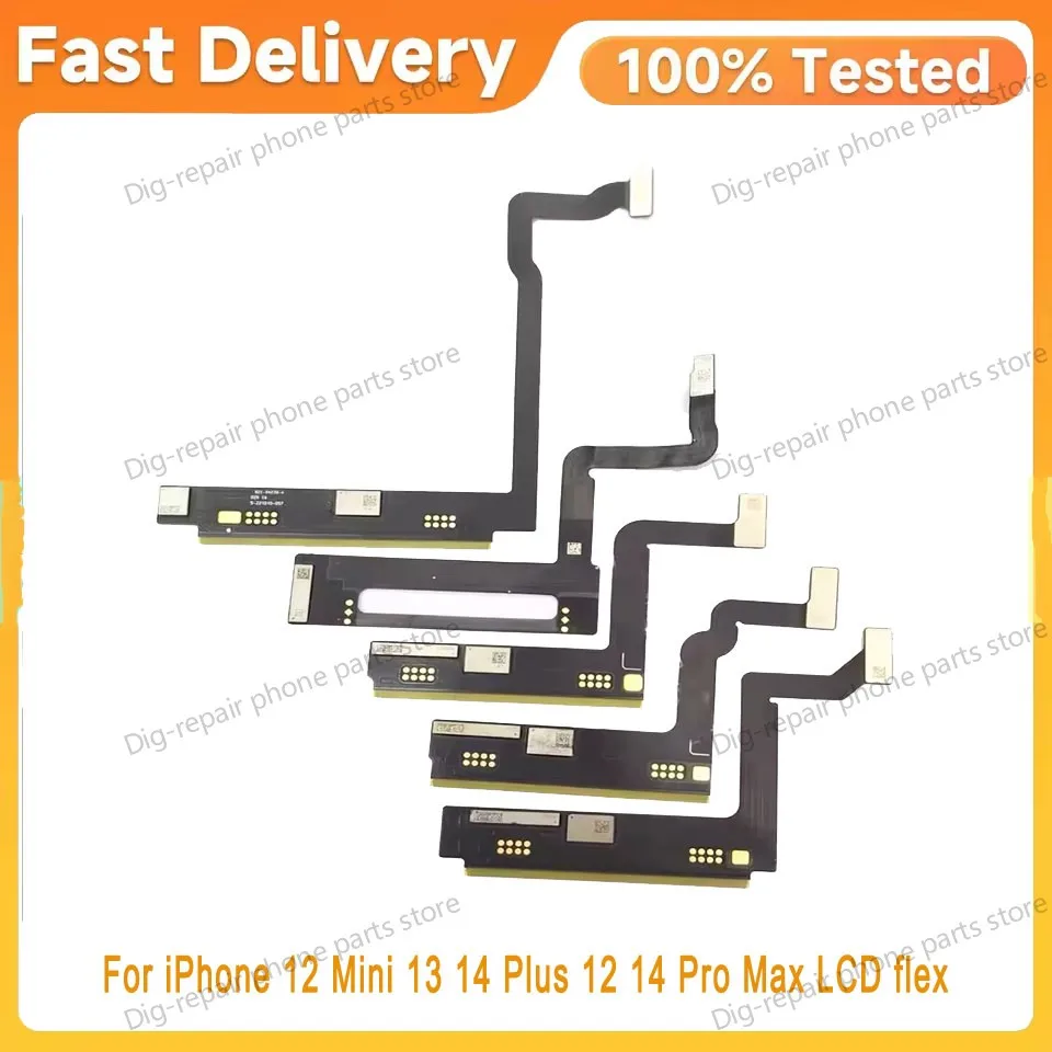 1pcs Ori LCD Touch Screen Flex Cable With IC Data With Connector For iPhone 12 Mini 13 14 Plus 12 14 Pro Max LCD Repair Part