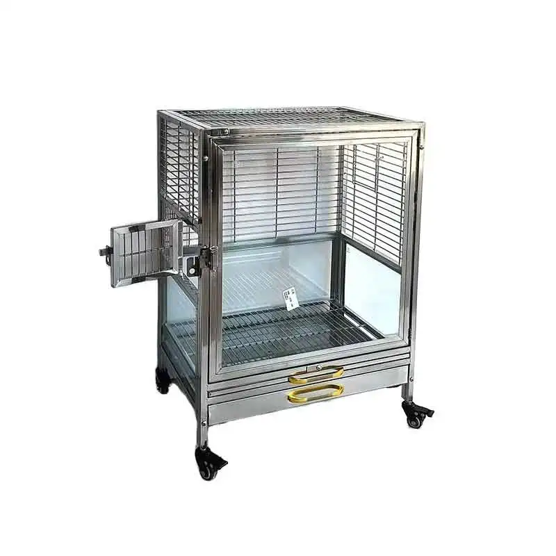 Luxury Modern 304 Stainless Steel Eco-friendly Birdcage Single Double-Layer Solid Pattern Courtyard Birdcage for Parrot Breeding