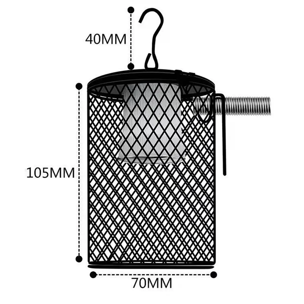 Heater Light Cover, Insulation Cage, Reptile Heat Lamp Guard, Warmer Light Mesh Cage Heating Lamp Holder for Chick, Pet US Plug