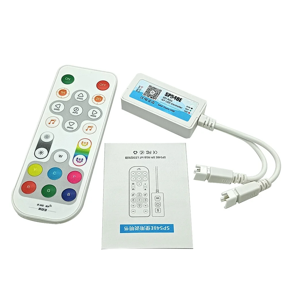 SP548E Wifi WS2811 WS2812B Addressable RGB LED Strip Controller Alexa Smart SPI Voice APP Control for Andriod IOS DC5-24V