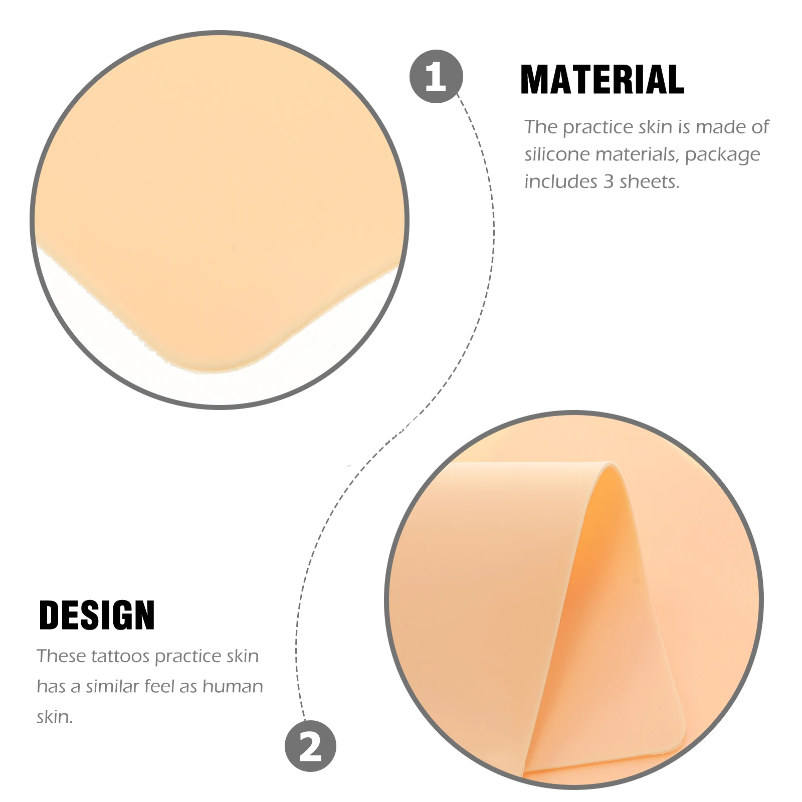 

3pcs Practice Skin Thick Silicone Microblading Accessories Makeup Embroidered Tattoo Eyebrow Eyeliner Lip Training Tool