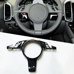 For Porsche Cayenne 2011-2017 For Panamera 2010-2016 Real Carbon Fiber Car Steering Wheel Decoration Panel Cover Accessories