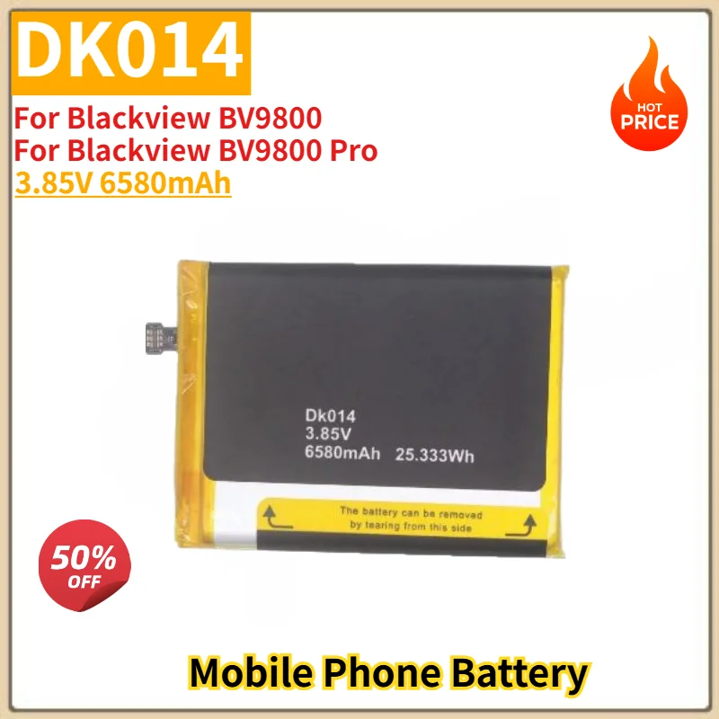 

DK014 High Quality Phone Battery 3.85V 6580mAh For Blackview BV9800 / BV9800 Pro Brand New Replacement Battery