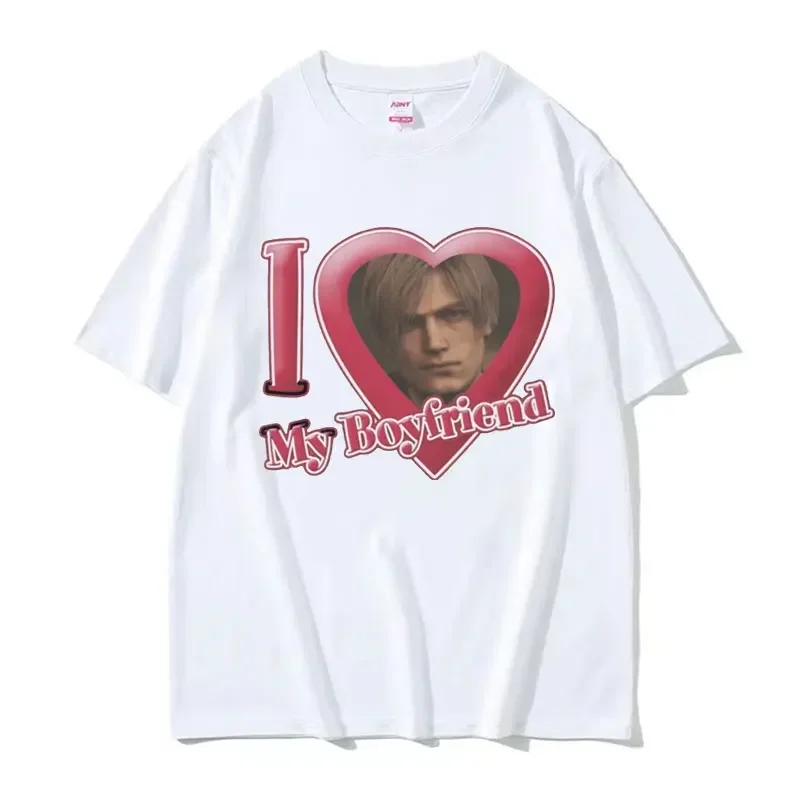 I Love My Boyfriend Leon S Kennedy Graphic T-shirt Women's Harajuku Cool Fashion T-shirt Women's Extra Large T-shirt