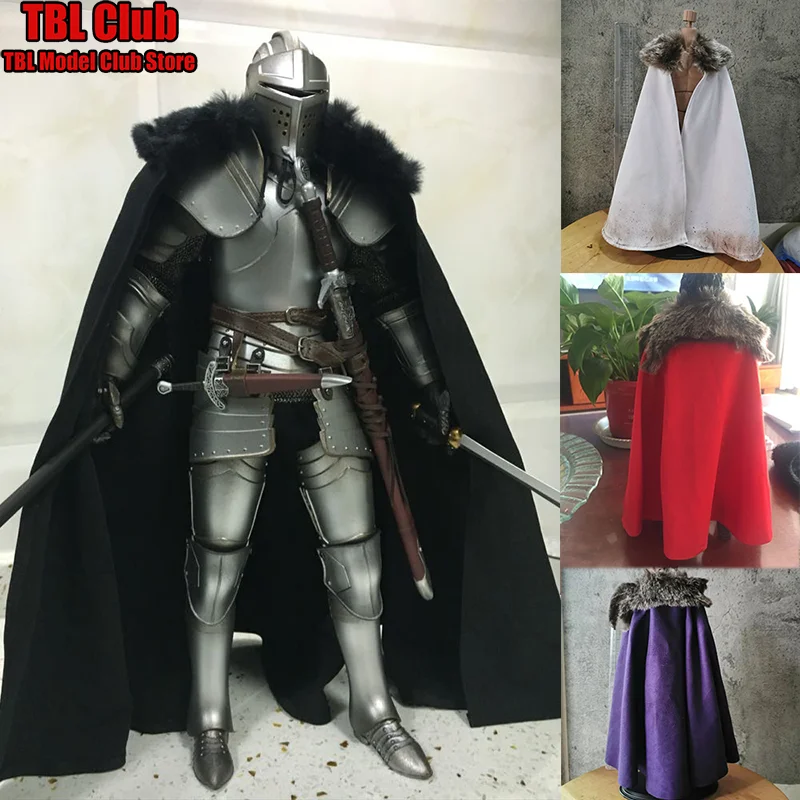 

1/6 Scale Female/Male Clothes Royal Knight Cloak With Fur Collar General'S Aging Design Cape For 12-inch Soldier Action Figure