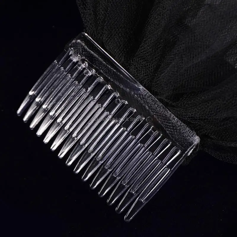 Bruid Bruiloft Sluier Zwarte Korte Tule Sluier Halloween Party Haaraccessoires