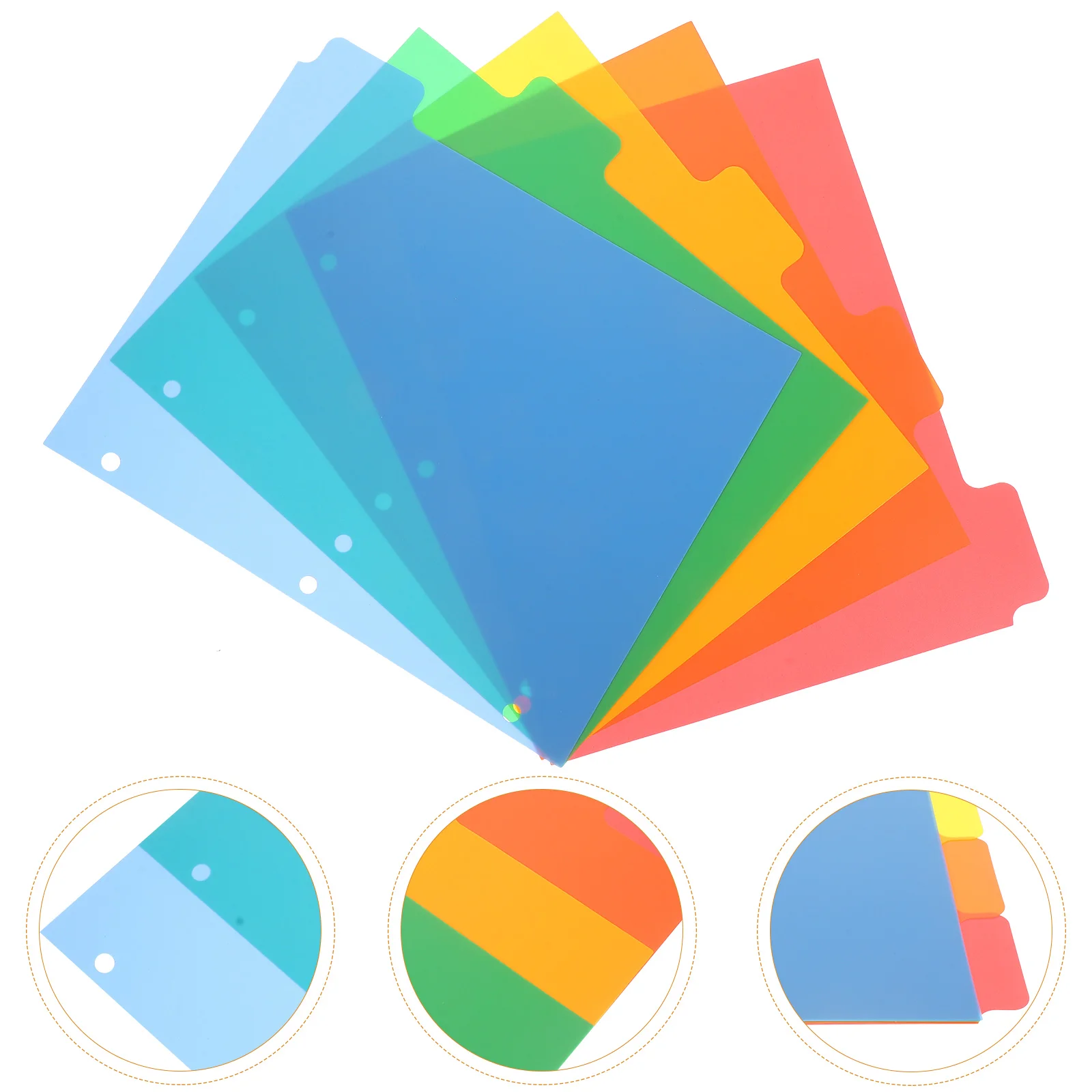 5 Pcs Binder Aesthetic Dividers Loose-leaf Book Notebook Index Notepad Tabs Pp Page