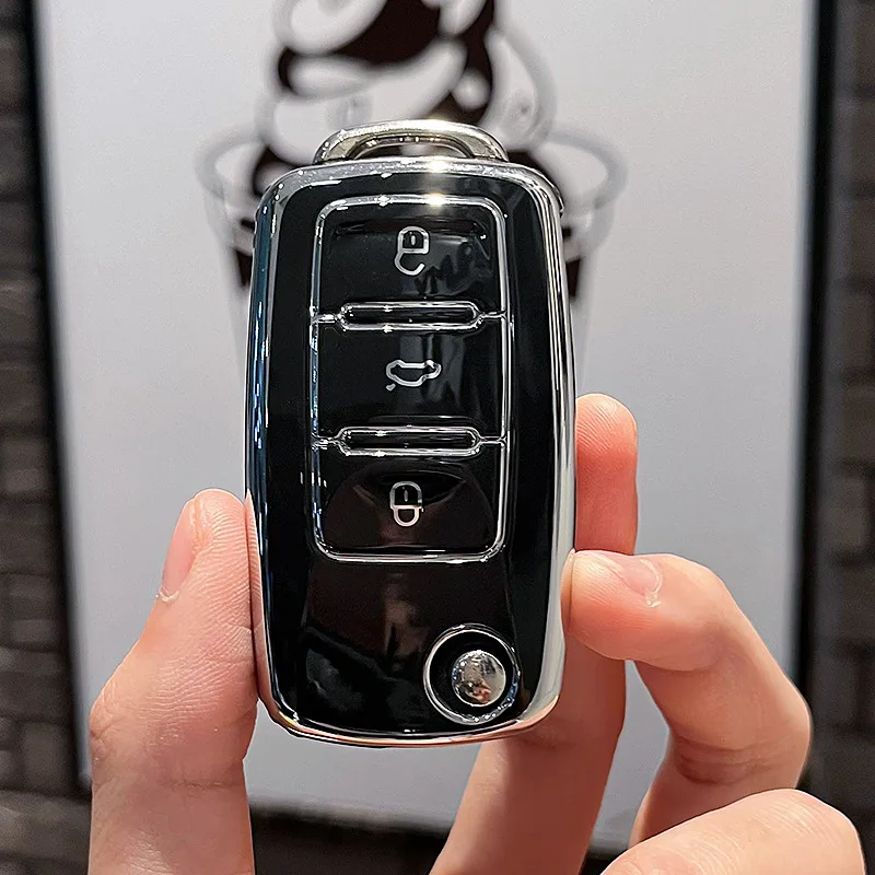 3 Buttons Soft TPU Car Key Case Cover For VW Volkswagen MK4 Bora Bora Touran Skoda Seat Golf 4 5 6 Jetta Passat Polo Shell Fob view 6