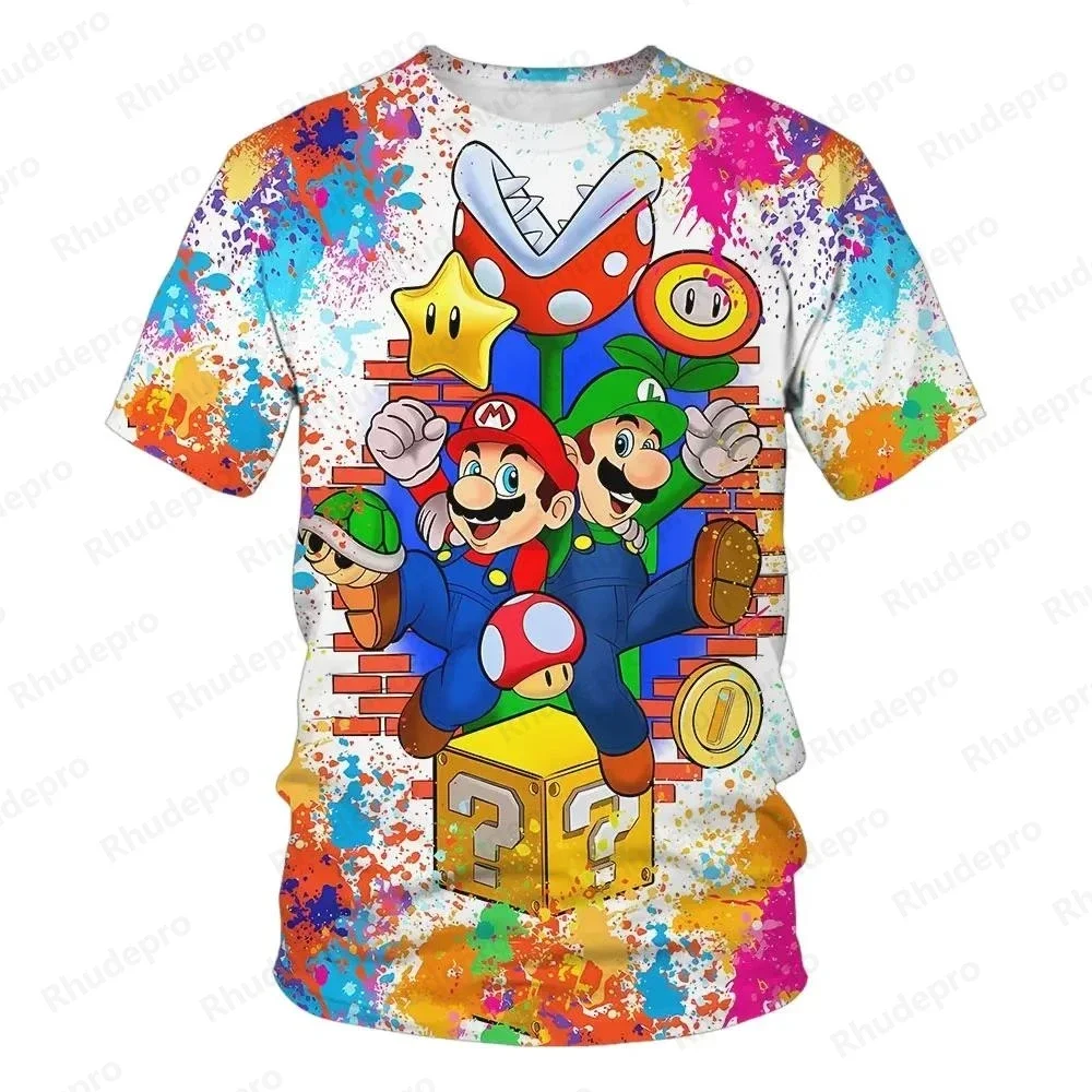 Kids Girls Clothes Super Mario Brothers Peach Princess Children's T-shirt Girls Boys T Shirt Children's Clothing Baby T-shirts