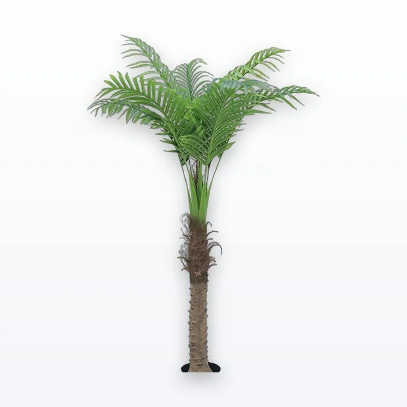 7ft Artificial Palm Tree - Tropical Faux Golden Cane Palm Tree Uv Resistant Tall Fake Plant Indoor with Black Pot for Home Office