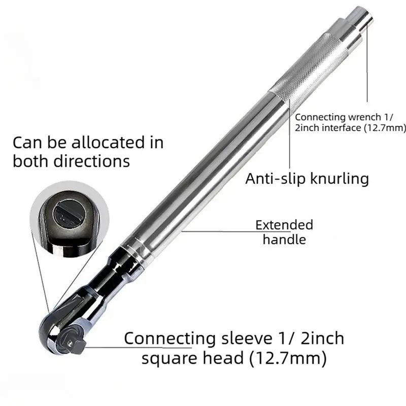 AASS-Universal 1/2 Inch High Torque Offset Impact Extension Wrench Manual Automatic Ratchet Tool Repair