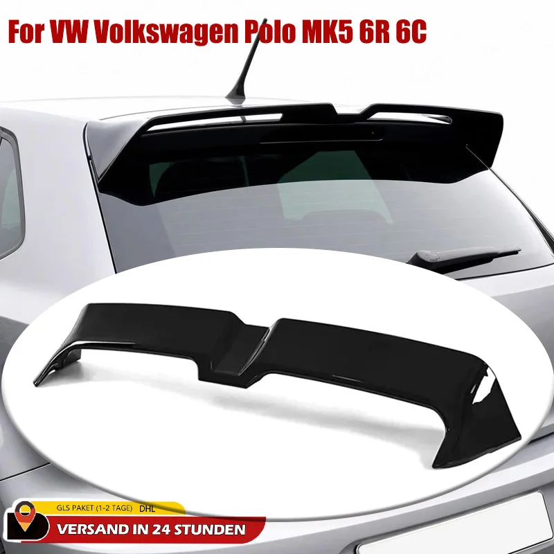 Neuer Heckspoiler im OTG-Stil für VW POLO MK5 6R 6C, glänzend schwarz, für 2009-2017, Dachspoiler, Heckflügel