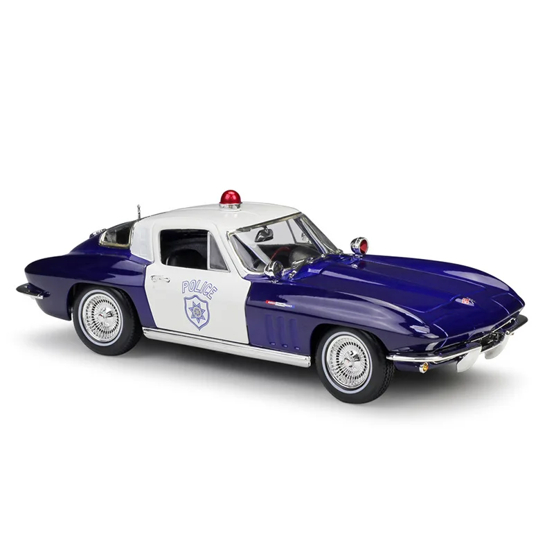 Maisto 1:18 Chevrolet 1965 Corvette Police Car Simulation Alloy Car Model Collection Gift Toy B404