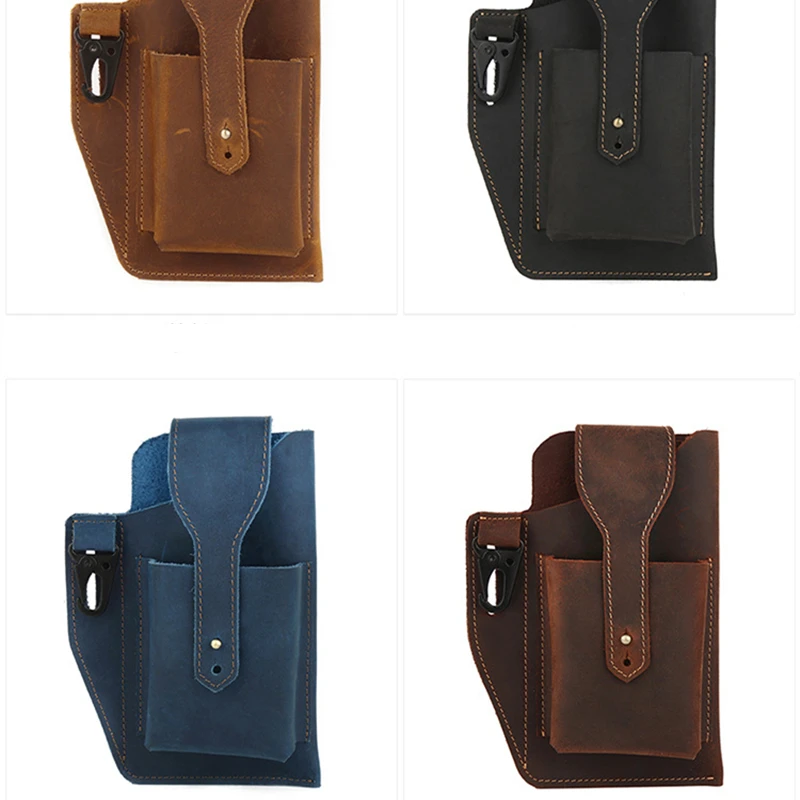 Jamhoo verrückte Pferd Leder Herren Hüft tasche Vintage Reise tragbare Handy hülle männliche Halter Schleife Holster Hüft tasche