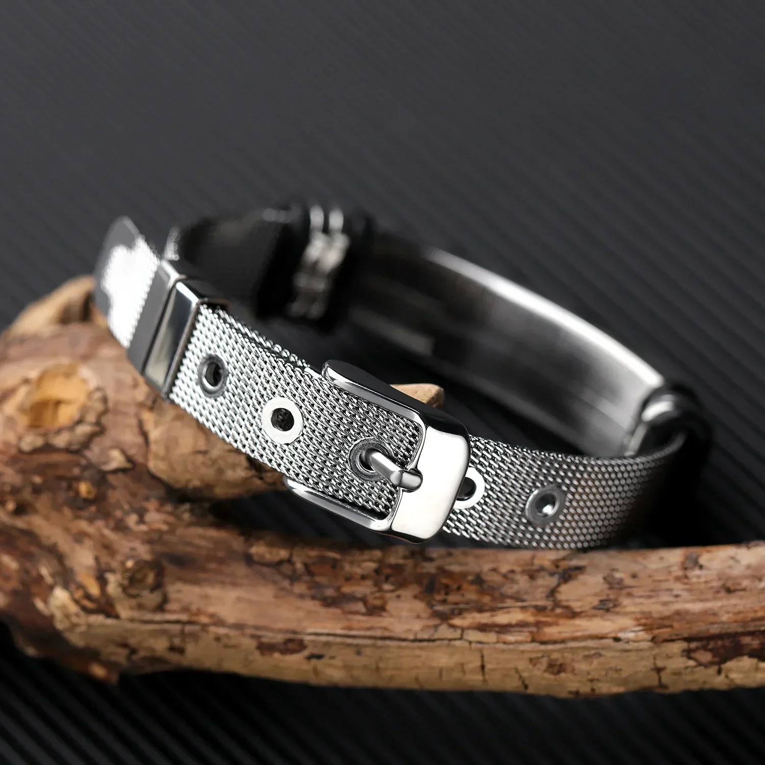 New Stainless Steel Personalized DIY Medical Alert ID Band Bracelet for Men Woman SOS ICE Wristband Customized Engraving Jewelry