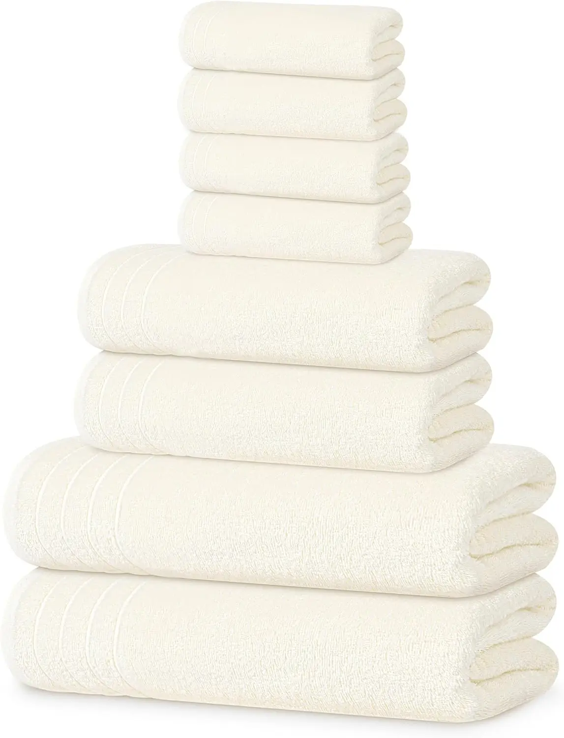 

Pa Of 8 Towels Set, 2 Extra Large Bath, 2 Hand, 4 Washcloths, 100% Cotton, Lighter Weight, Quicker To Dry, Super Absorbent,