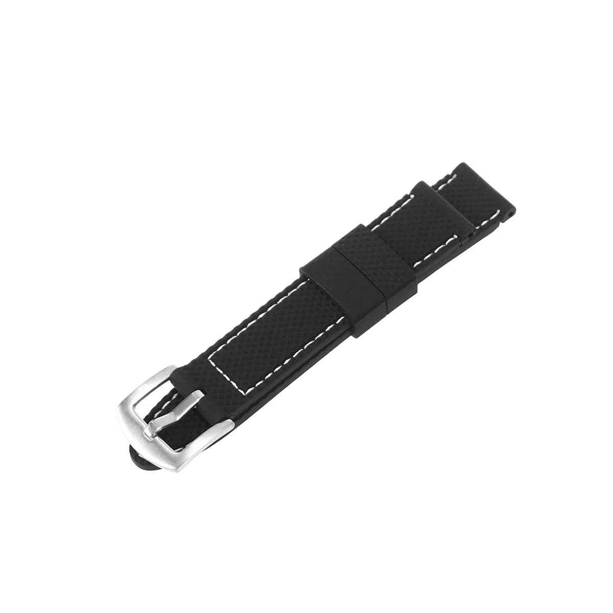 

Watch Strap Waterproof Durable Silicone Watch Band Breathable Watch Wristband for Replacement 22mm (Black with White Line)