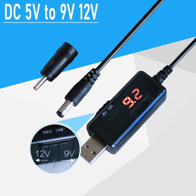 USB Power Boost Line Converter DC 5V to 9V 12V Step Up Module USB Adapter Cable 5.5mm Plug for Router Modem Fan Speaker Charger