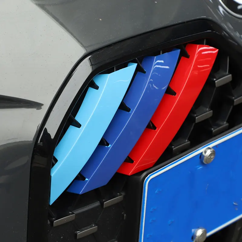 Für BMW 4er G22 G23 G26 2020-2023 Auto Front Grill Dekoration Aufkleber Grille Farbe Trim ABS außen Zubehör 3 Stück