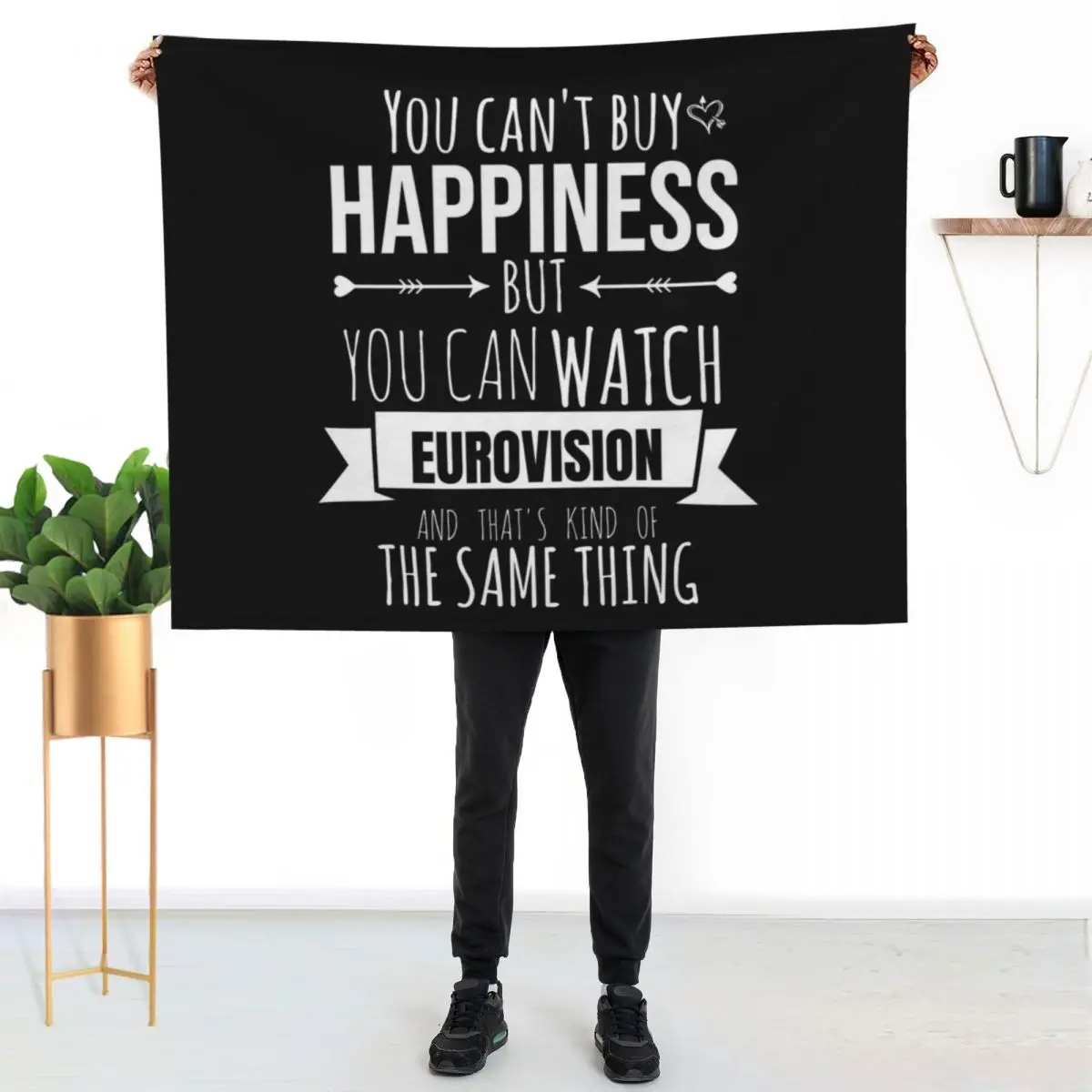 You can't buy happiness but you can watch Eurovision Throw Blanket Thins Nap Softest Moving Soft Big for winter Blankets