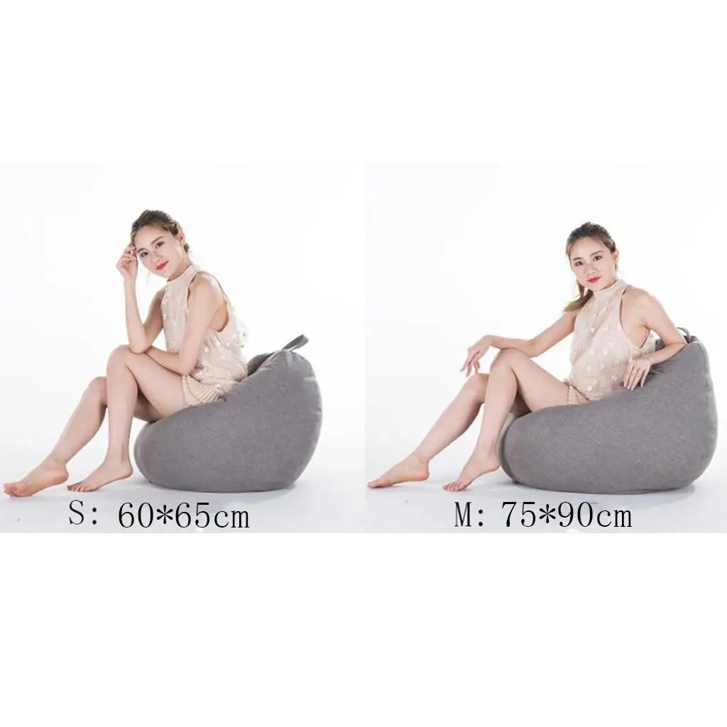 Bean Bag Sofa Slipcover Waterproof Round Chair Cover Giant Storage Bag for Living Room and Kids Room