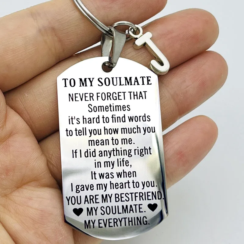 To Soulmate Keychain Gift for Husband Wife Anniversary Valentines Birthday Boyfriend Girlfriend Soulmate Gifts for Her Him