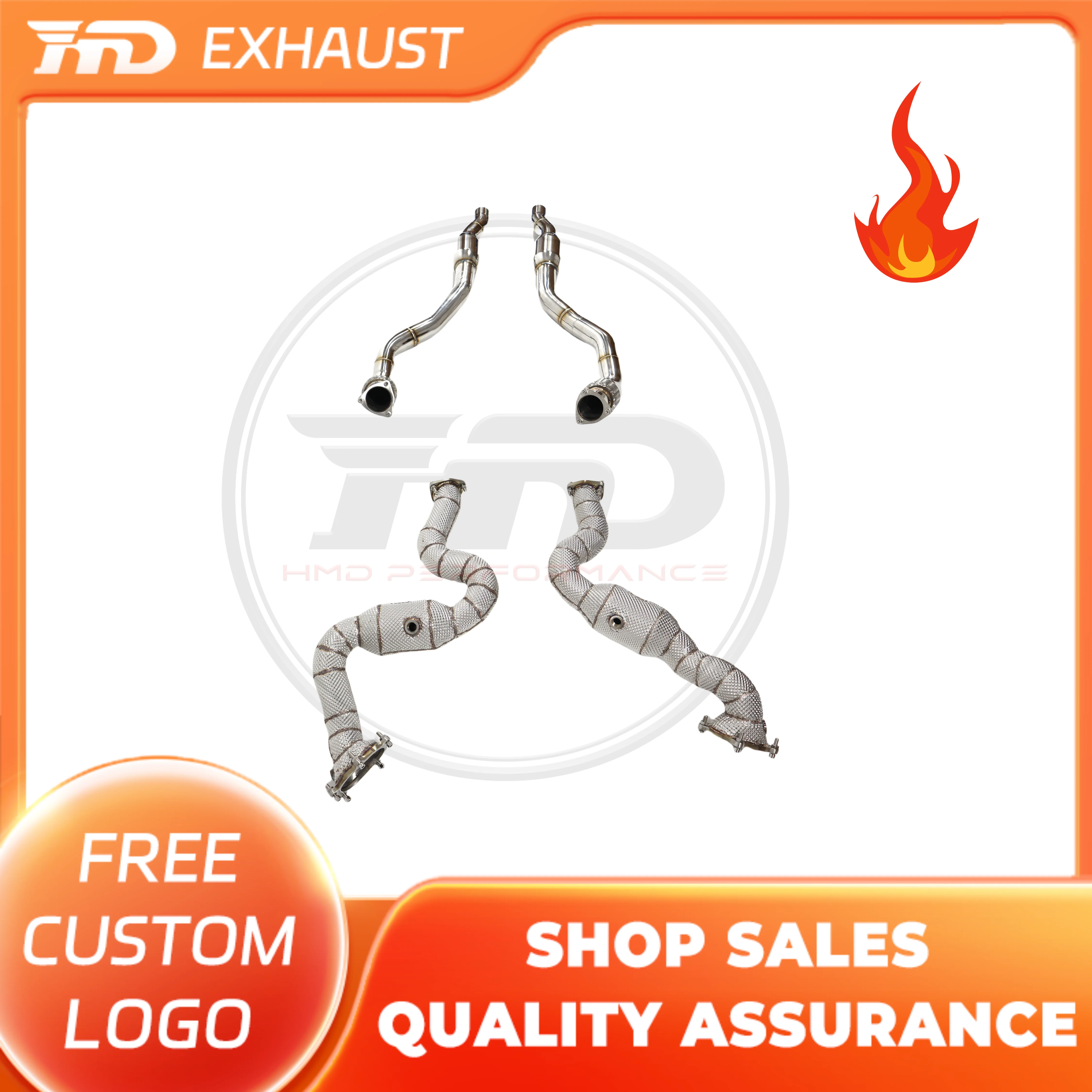 

HMD Exclusive customization SS304 Exhaust System Sport Downpipe for Audi S6 S7 RS6 RS7 C7 4.0T 2013-2018 with Front Tube