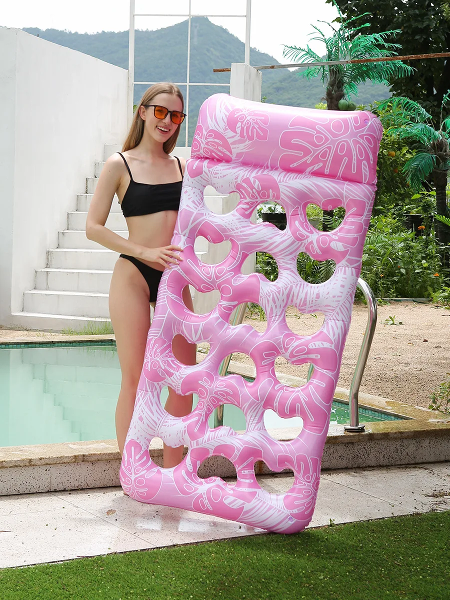 Luxury Pool Float for Adults – Oversized Inflatable Lounge Chair with Backrest, Cup Holder – Best Summer Pool Floats, Heavy Duty
